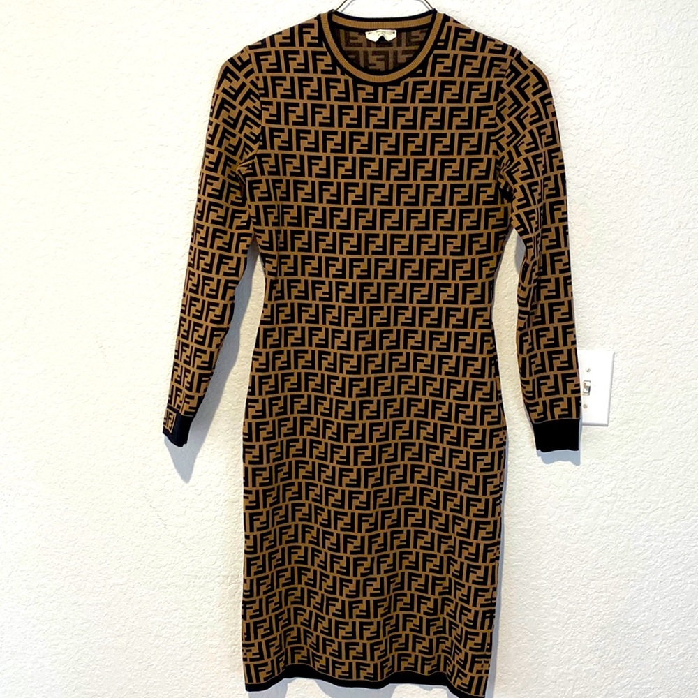 Fendi motif knitted dress